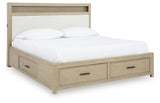 Calmoro Gray Queen Bookcase Bed