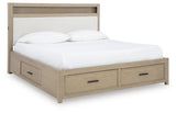 Calmoro Gray Bookcase Bedroom Set angled view