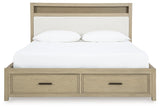 Calmoro Gray Queen Bookcase Bed