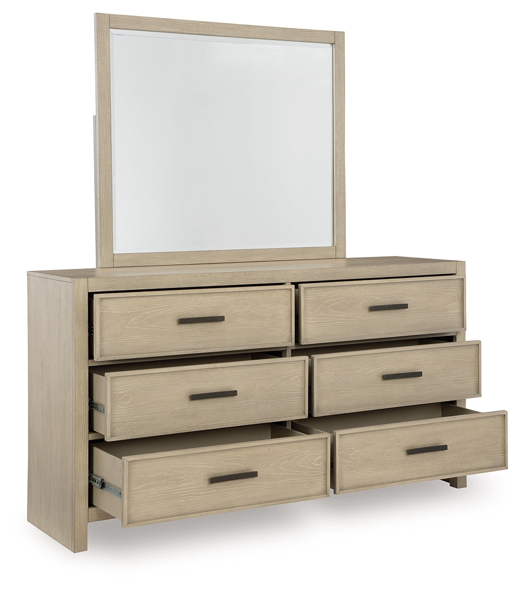 Calmoro Gray Dresser and Mirror