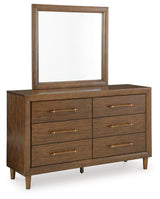 Lyncott Brown Upholstered Panel Bedroom Set angled view