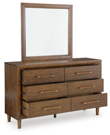 Lyncott Brown Upholstered Panel Bedroom Set angled view