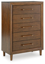 Lyncott Brown Upholstered Panel Bedroom Set angled view