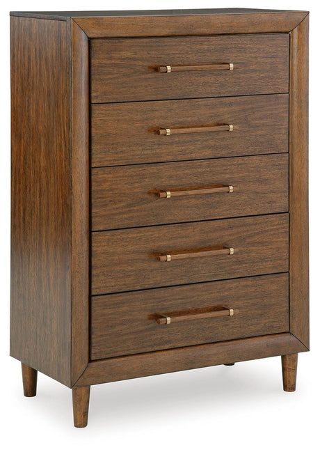 Lyncott Brown Upholstered Panel Bedroom Set angled view