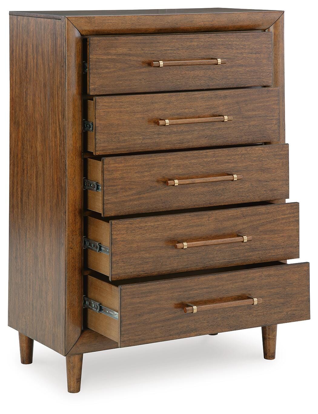 Lyncott Brown Upholstered Panel Bedroom Set angled view