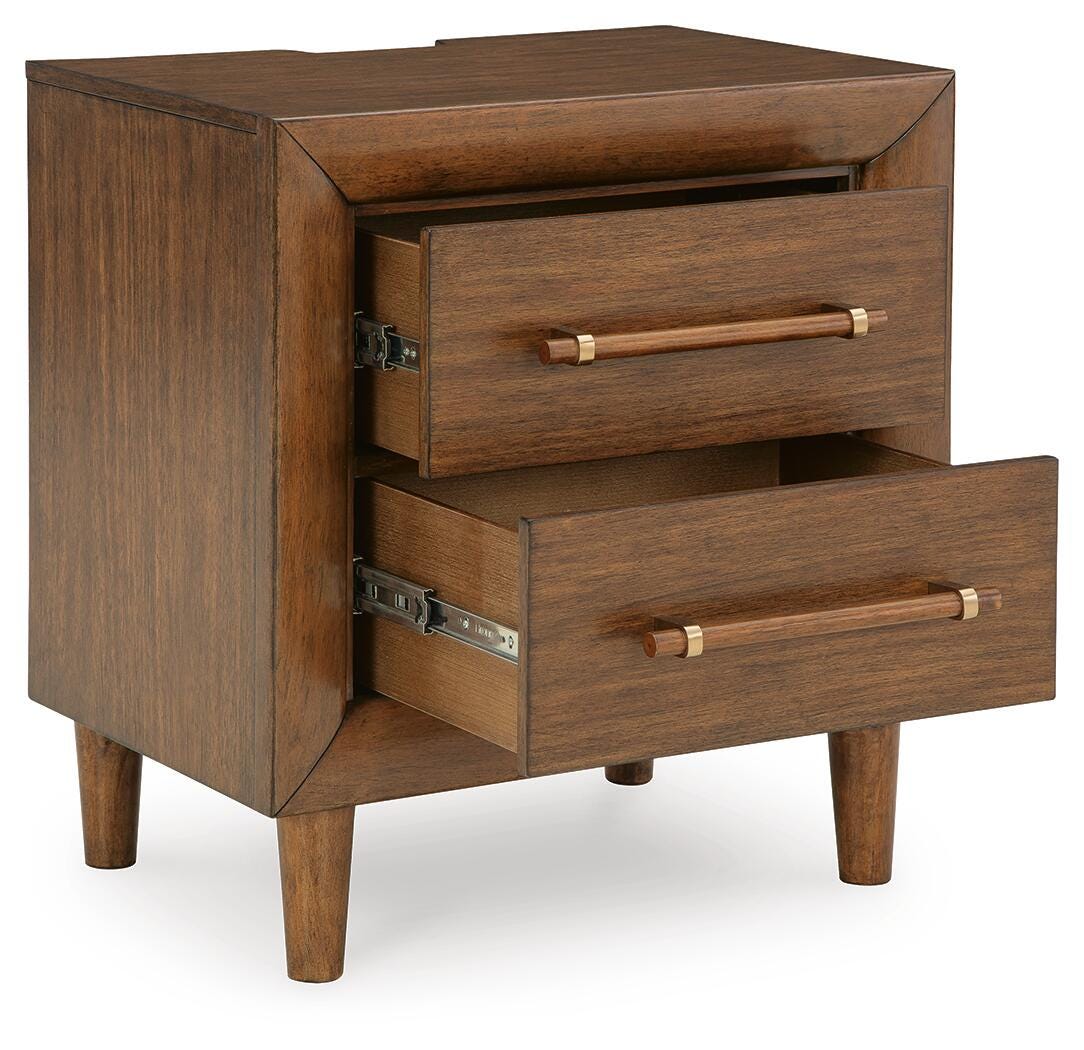 Lyncott Brown Upholstered Panel Bedroom Set angled view