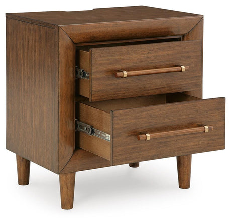 Lyncott Brown Upholstered Panel Bedroom Set angled view