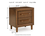 Lyncott Brown Upholstered Panel Bedroom Set dimension view