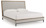 Tomtyn Light Brown King Upholstered Bed