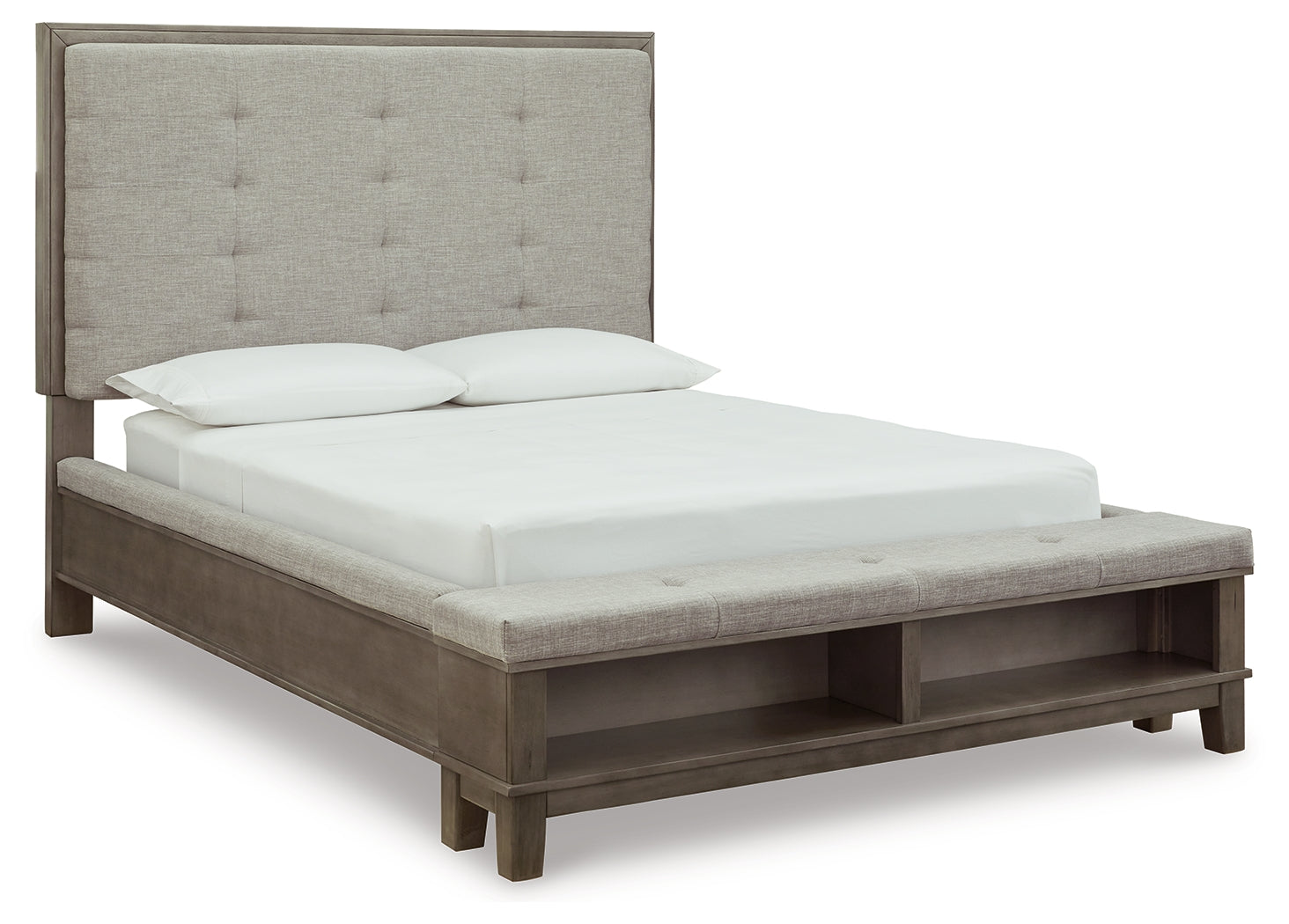Hallanden Gray Queen Upholstered Storage Bed