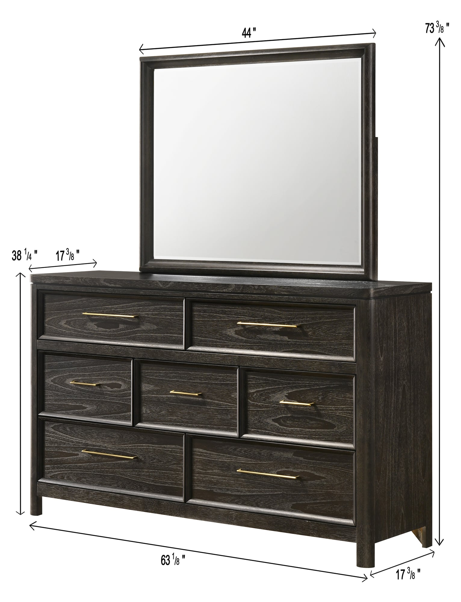 Ethel Dark Brown Upholstered Panel Bedroom Set view 7