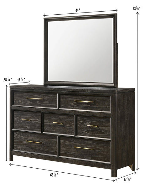 Ethel Dark Brown Upholstered Panel Bedroom Set view 7