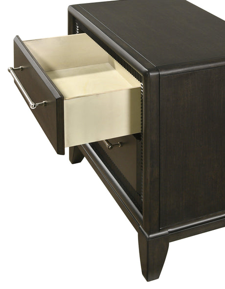 Saratoga Black Modern Contemporary Solid Wood And Veneers 5-Drawers Handle Accent Chest - Ella Furniture