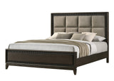Saratoga Black Modern Contemporary Solid Wood And Veneers Fabric Bedroom Set - Ella Furniture