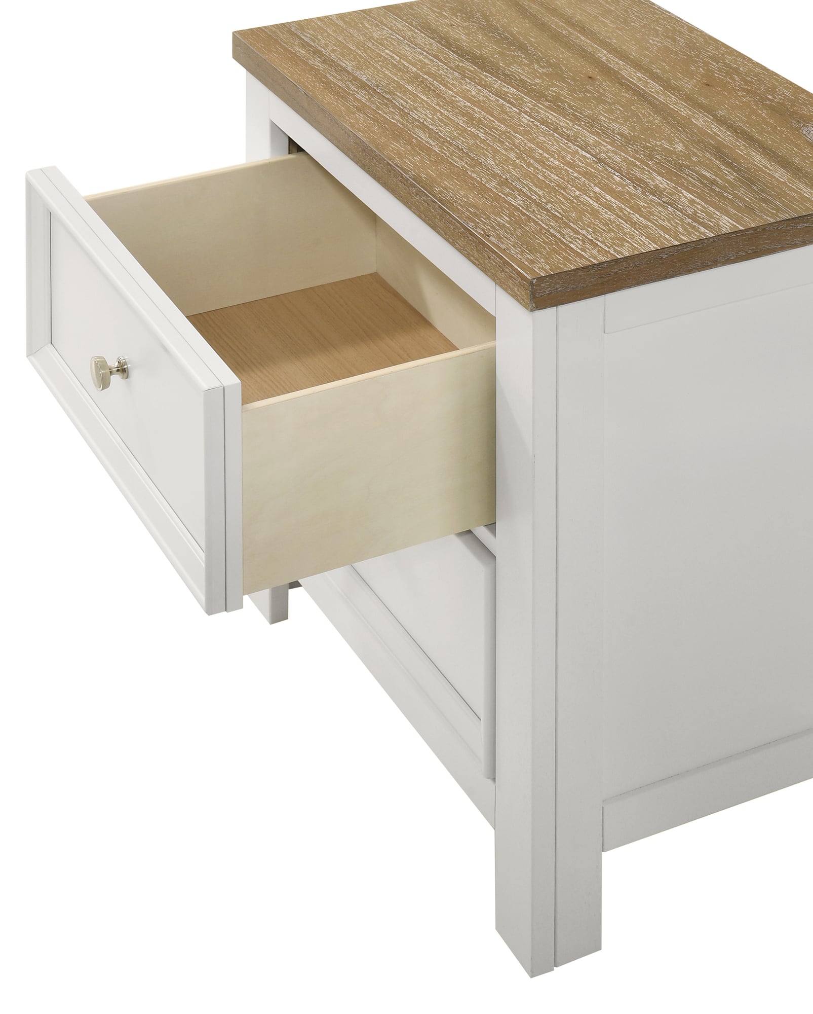 Aston White Nightstand With Center Glide view 2