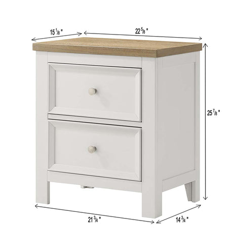 Aston White Nightstand With Center Glide view 3