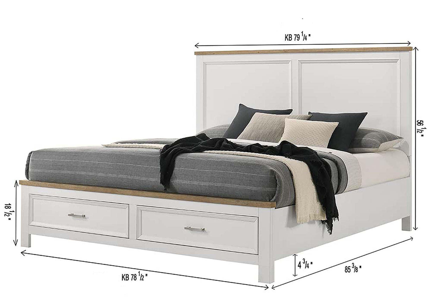 Aston White Storage Platform King Bed view 4