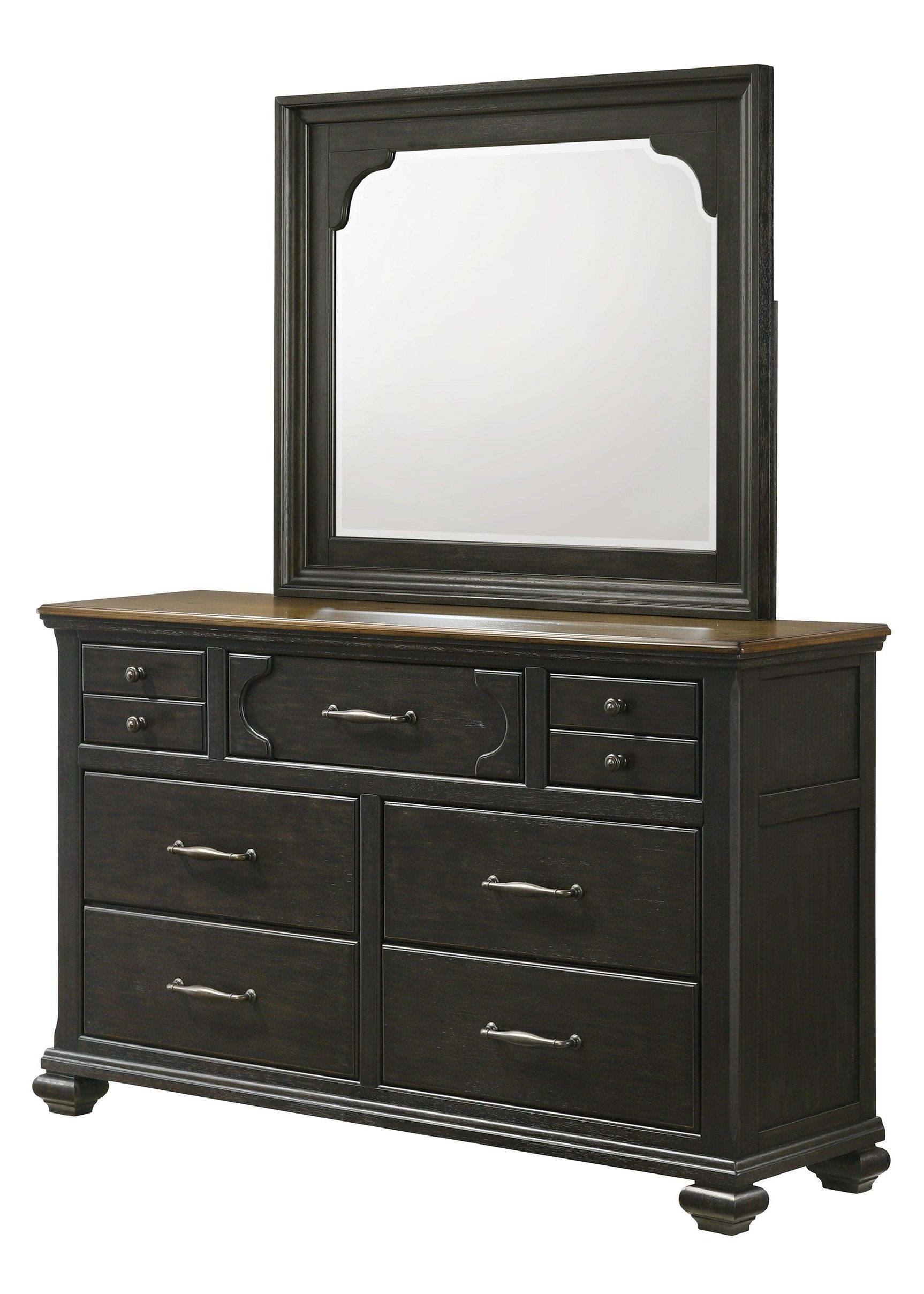 Hamilton Brown Modern Contemporary Solid Wood And Veneers 5-Drawers Handle Accent Chest - Ella Furniture