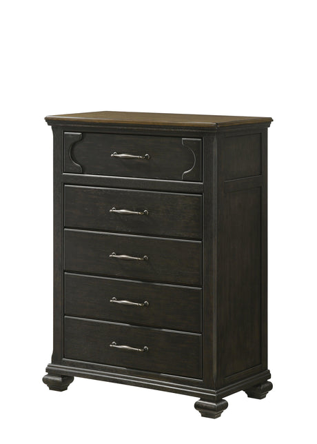 Hamilton Brown Modern Contemporary Solid Wood And Veneers Fabric Storage Queen Bed - Ella Furniture
