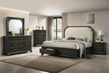 Hamilton Brown Modern Contemporary Solid Wood And Veneers Fabric Storage Bedroom Set - Ella Furniture