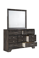 Jaymes Gray Sleek And Modern Contemporary Wood Queen Storage Fabric Upholstered Platform Bed - Ella Furniture
