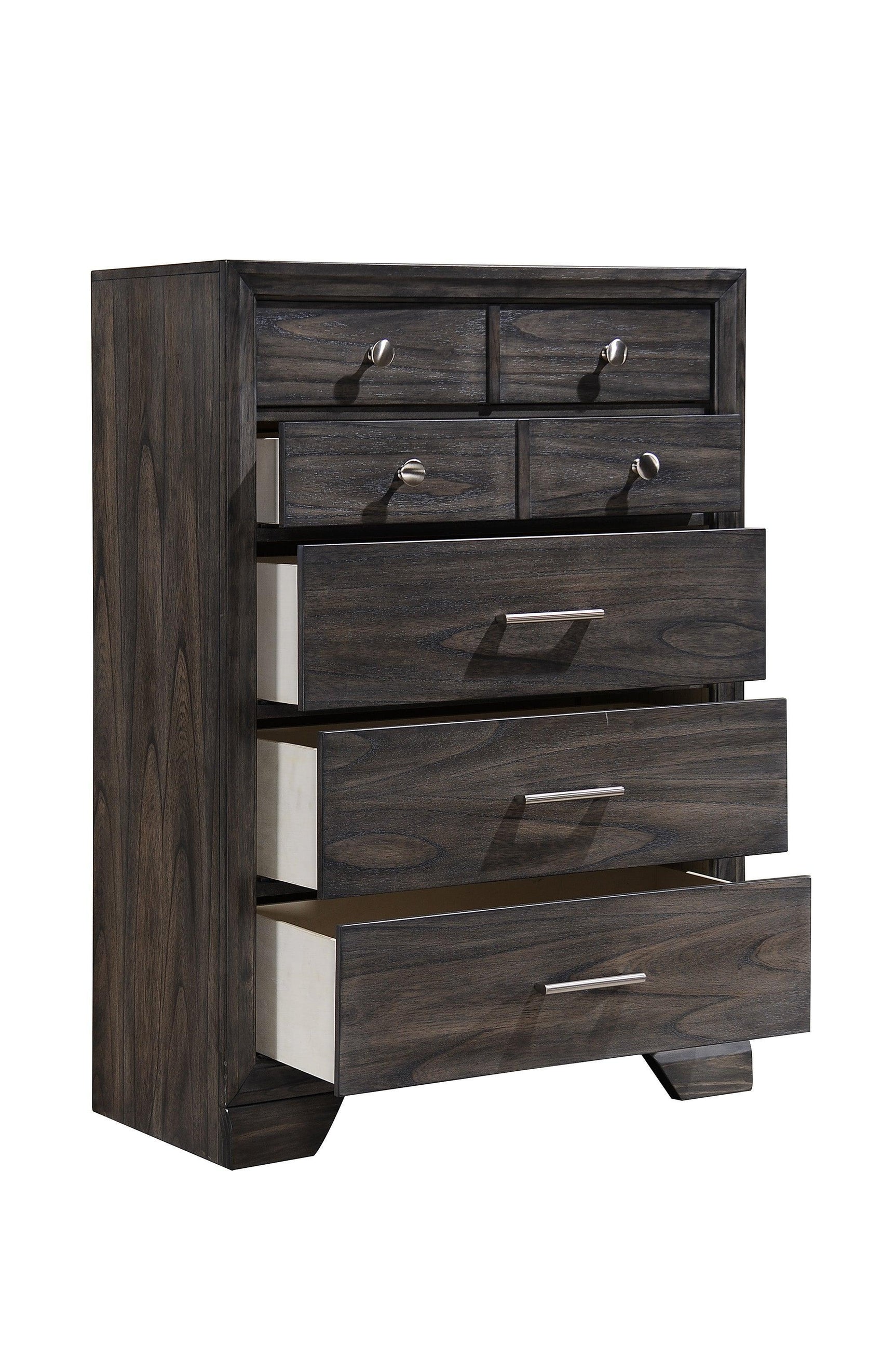 Jaymes Gray Sleek And Modern Contemporary Wood Queen Storage Fabric Upholstered Platform Bed - Ella Furniture