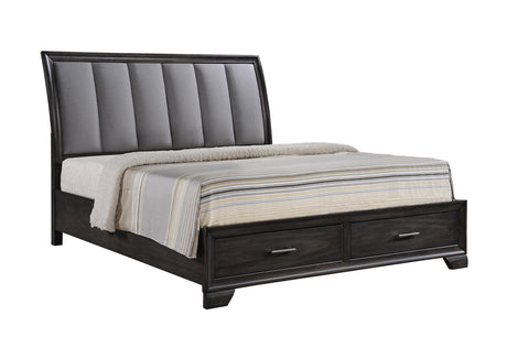 Jaymes Modern Dark Brown Tv Stand, Contemporary Dark Wood TV Stand With Open Shelving And Storage - Ella Furniture