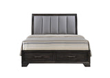 Jaymes Gray Sleek And Modern Contemporary Wood Fabric King Storage Platform Bed - Ella Furniture