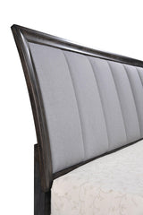 Jaymes Chest Gray, Contemporary Modern Wood, Kenlin Metal And Nickel 5 Drawers - Ella Furniture