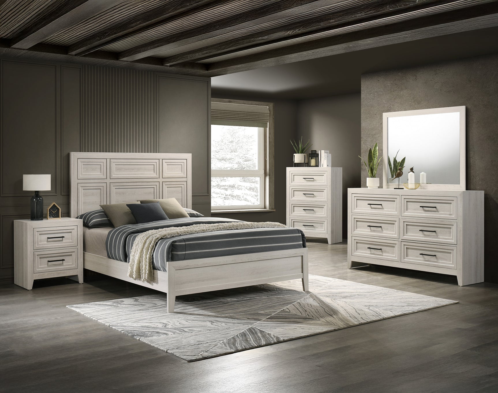 Lorraine Cream Panel King Bed