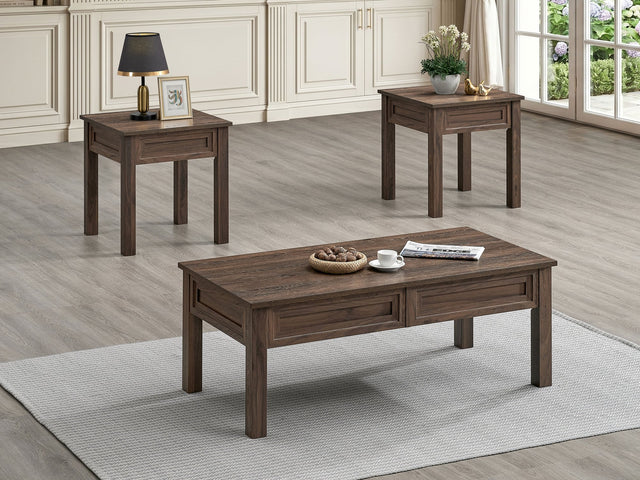 Lorraine 3-Piece Brown Coffee Table Set from Ella Furniture