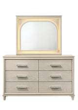 Aviana Beige Upholstered LED Storage Platform Bedroom Set