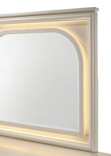 Aviana Beige Upholstered LED Storage Platform Bedroom Set