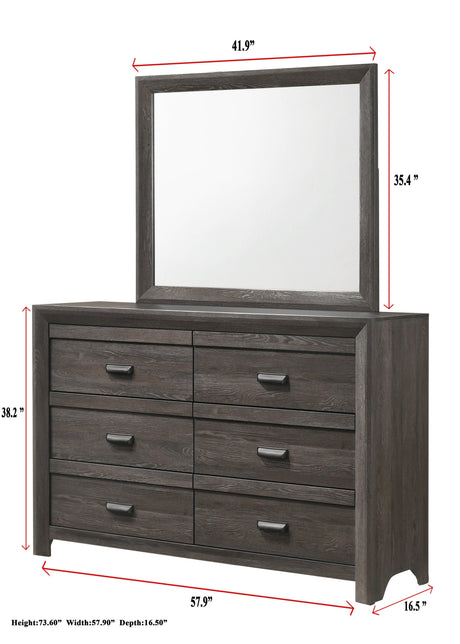 Adelaide Dresser Brown, Modern And Classic Wood, 6 Spacious Drawers - Ella Furniture