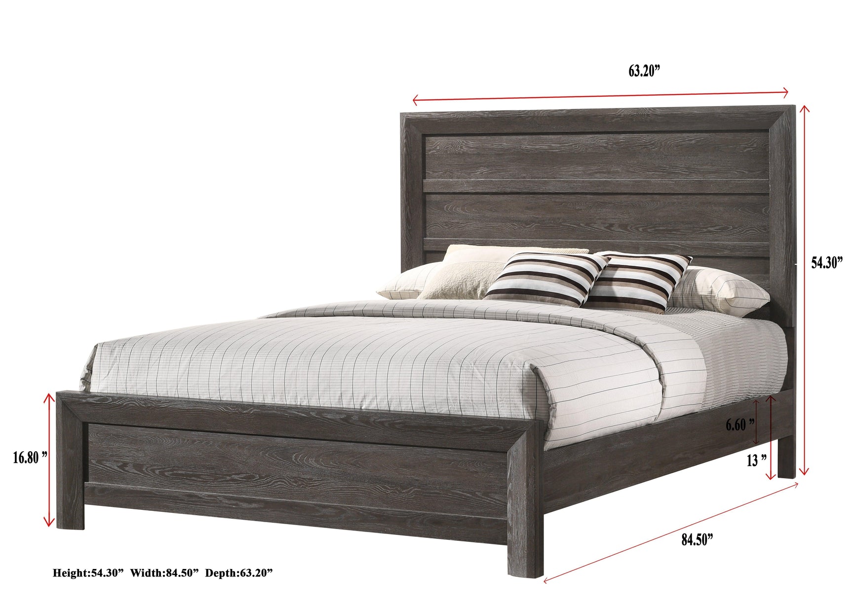 Adelaide Brown Finish Classic And Modern Contemporary Wood Panel Bedroom Set - Ella Furniture