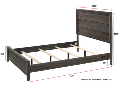 Adelaide Brown Modern And Traditional Wood Queen Panel Bed - Ella Furniture