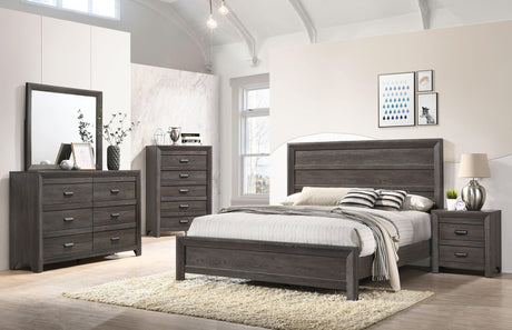 Adelaide Brown Finish Classic And Modern Contemporary Wood Panel Bedroom Set - Ella Furniture