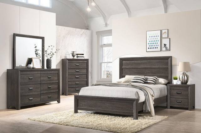 Adelaide Brown Finish Classic And Modern Contemporary Wood Panel Bedroom Set - Ella Furniture