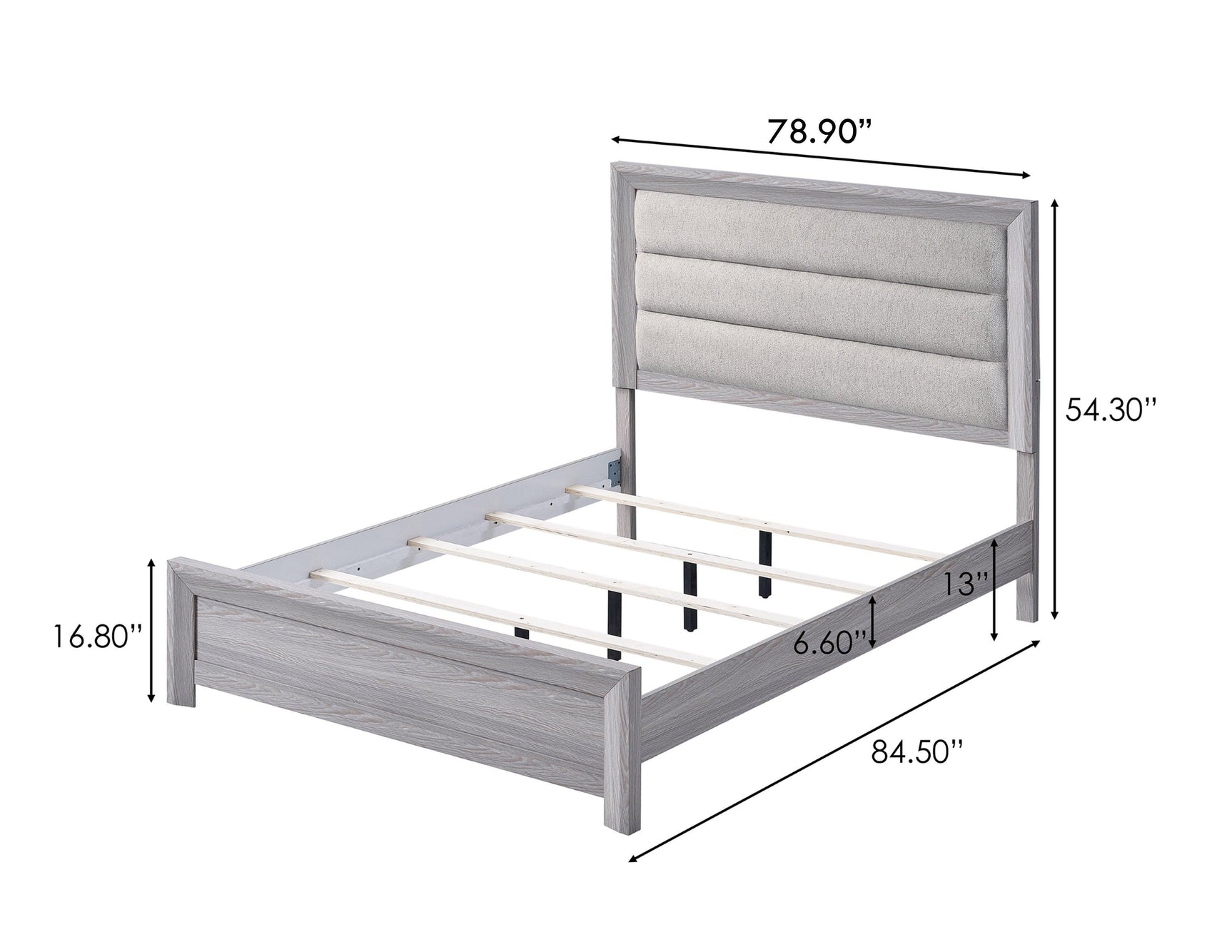 Adelaide Gray Upholstered Panel Full Bed
