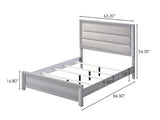 Adelaide Gray Upholstered Panel Full Bed