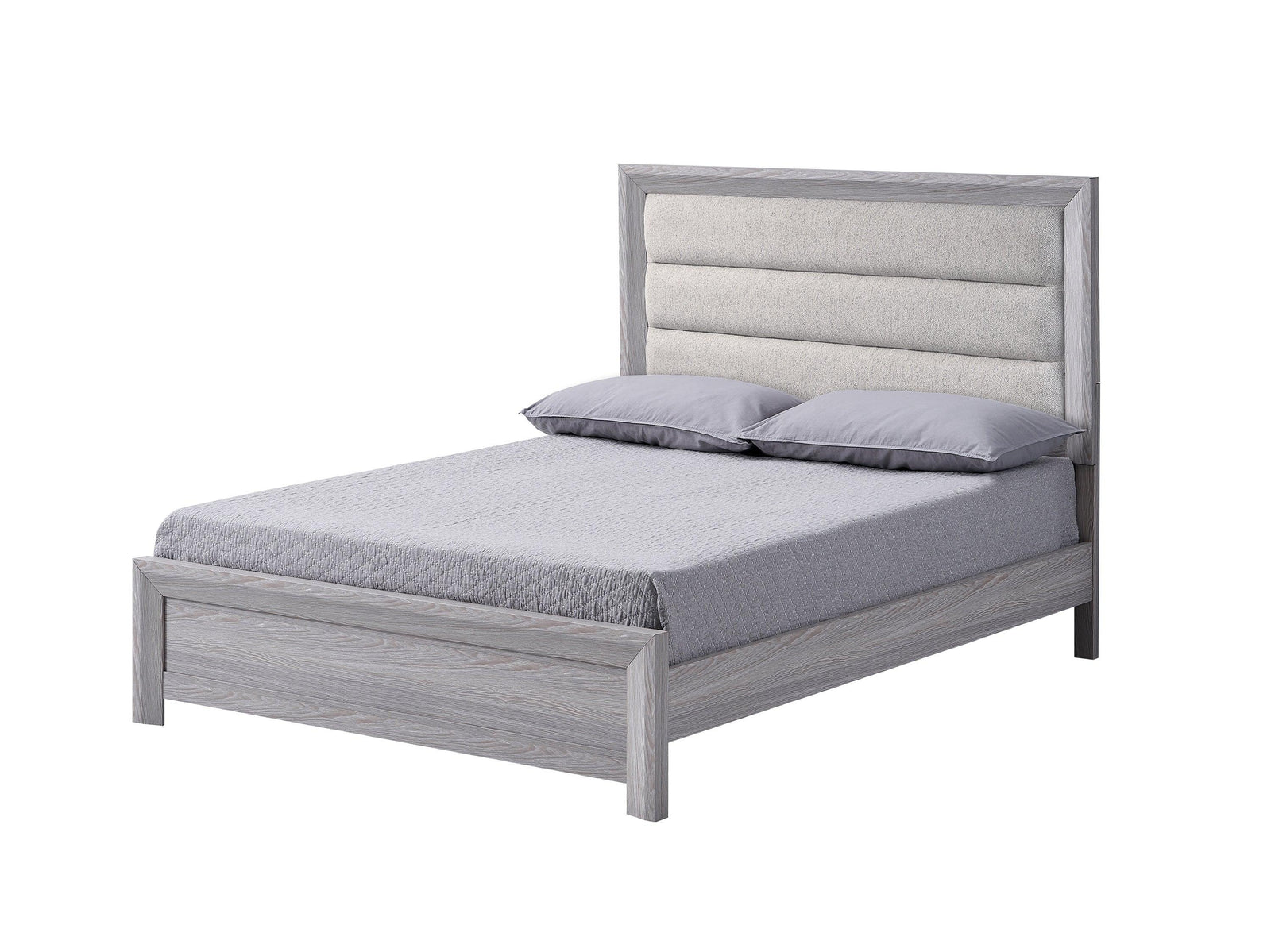 Adelaide Gray Upholstered Panel Queen Bed