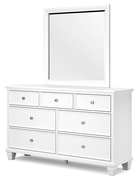 Fortman White Panel Bedroom Set angled view