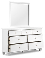Fortman White 7-Drawer Dresser with Mirror