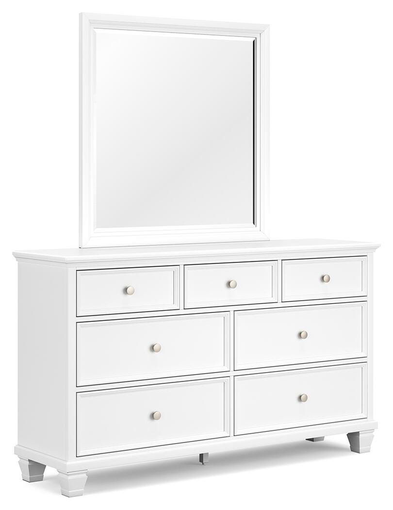 Fortman White Panel Bedroom Set angled view