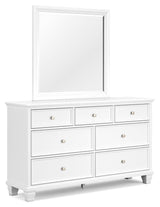 Fortman White 7-Drawer Dresser with Mirror