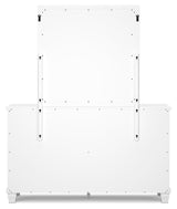 Fortman White 7-Drawer Dresser with Mirror