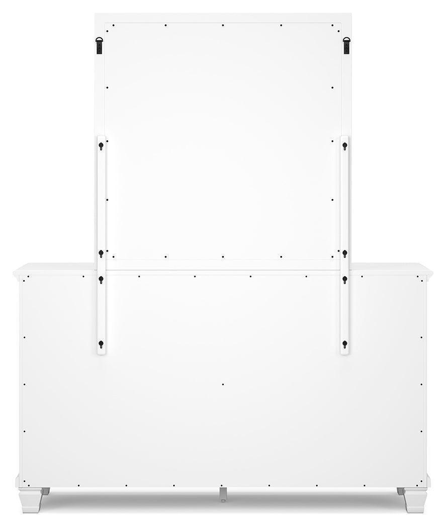 Fortman White 7-Drawer Dresser with Mirror