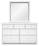 Fortman White 7-Drawer Dresser with Mirror