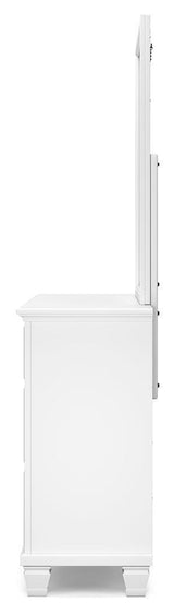 Fortman White 7-Drawer Dresser with Mirror
