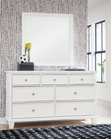 Fortman White 7-Drawer Dresser with Mirror